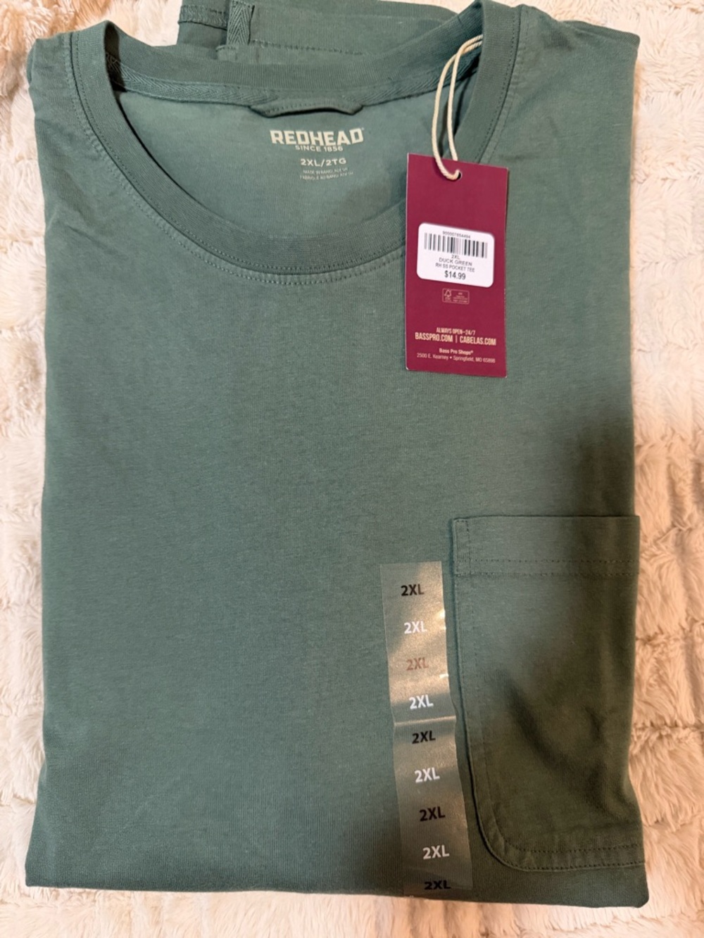 RedHead Men's Short-Sleeve Pocket Tee in Olive